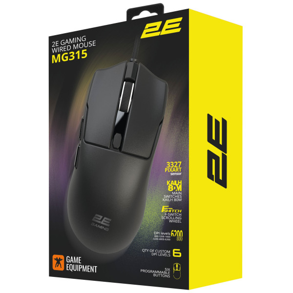 Фото - Миша дротова ігрова 2E Gaming MG315 USB-A Black (2E-MG315UBK)