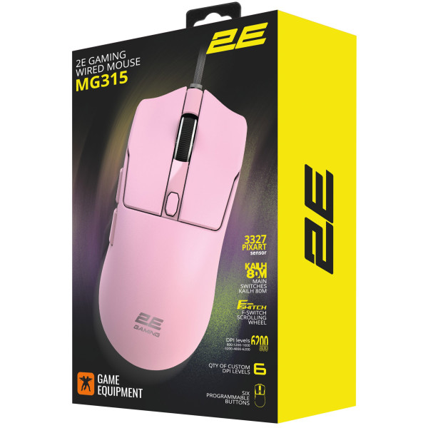 Фото - Миша дротова ігрова 2E Gaming MG315 USB-A Pink (2E-MG315UPK)