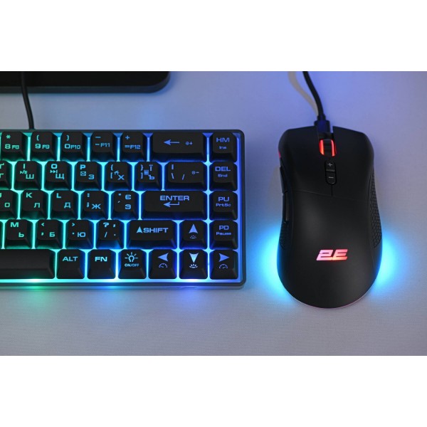 Фото - Мышь беспроводная игровая 2E Gaming MG350 WL RGB USB Black  (2E-MG350UB-WL)