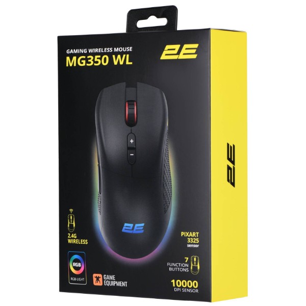 Фото - Мышь беспроводная игровая 2E Gaming MG350 WL RGB USB Black  (2E-MG350UB-WL)