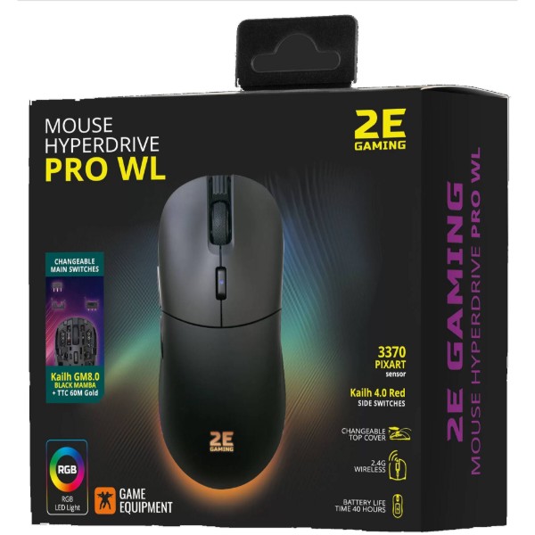 Фото - Мышь беспроводная игровая 2E HyperDrive Pro WL RGB Black (2E-MGHDPR-WL-BK)