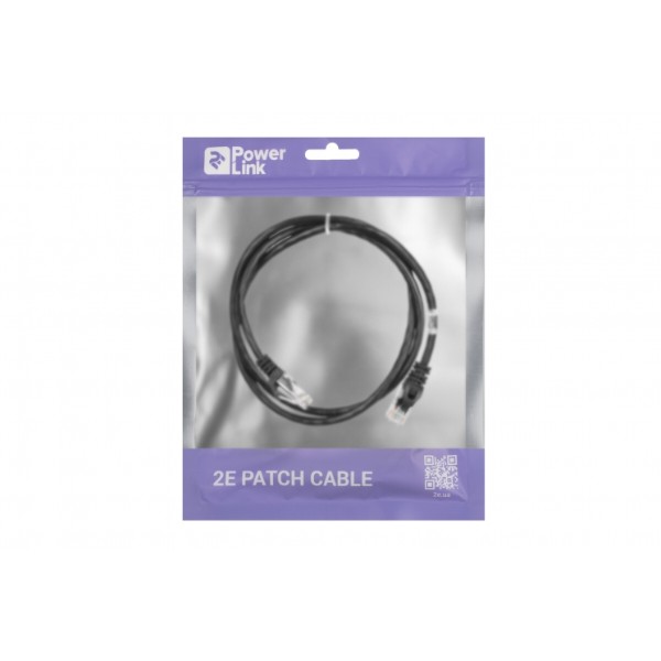 Фото - Кабель патч-корд 2E Cat 5e UTP RJ45 26AWG 1.00 m Black (2E-PC5ECA-100BK)
