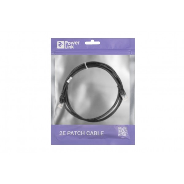 Фото - Кабель патч-корд 2E Cat 5e UTP RJ45 26AWG 2.00 m Black (2E-PC5ECOP-200BK)