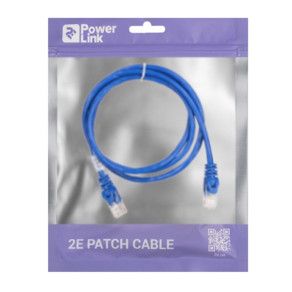 Фото - Кабель патч-корд 2E Cat 5e UTP RJ45 26AWG 1.20 m Blue (2E-PC5ECA-120BL)