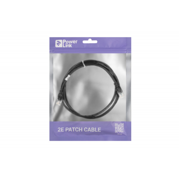 Фото - Кабель патч-корд 2E Cat 5e UTP RJ45 26AWG 2.00 m Black (2E-PC5ECA-200BK)