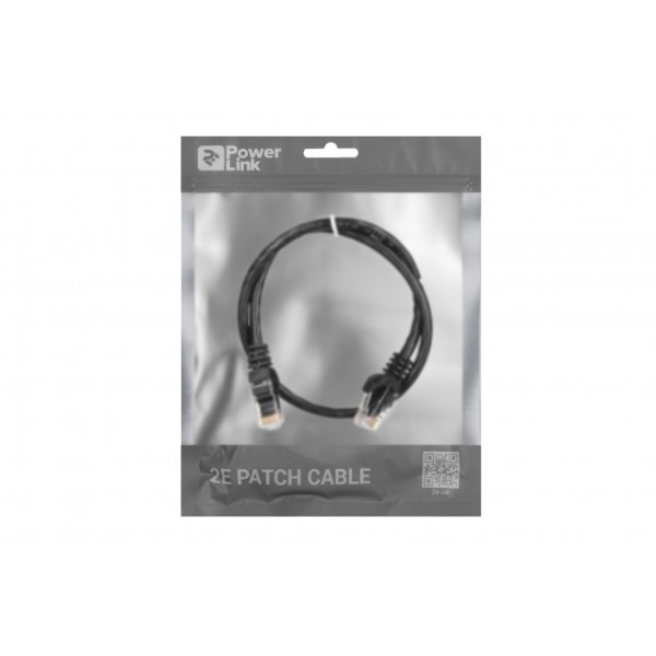 Фото - Кабель патч-корд 2E Cat 6 UTP RJ45 26AWG 0.50 m Black (2E-PC6COP-050BK)