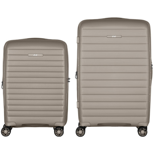 Фото - Валіза 2E Aero 2 шт. (M+S) Grey-Brown