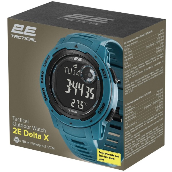 Фото - Смарт-годинник 2E Delta X Blue з компасом та крокоміром (2E-TCW10BL)