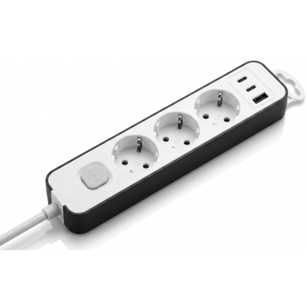 Фото - Сетевой фильтр 2E TwoColors 1.5м 3xТипF 16A 2xUSB-C 1x USB-A бело-черный (2E-U03ESU31.5WB)