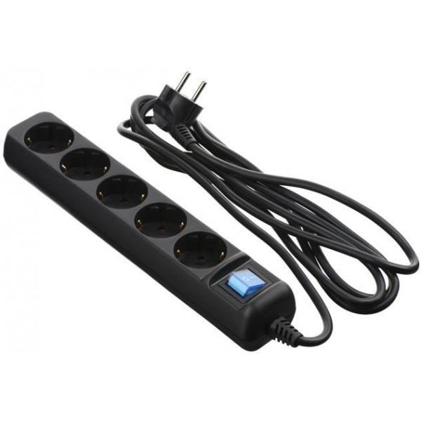 Фото - Мережевий фільтр 2E 5 розеток 5 м Black (2E-U05ES15M5BK)