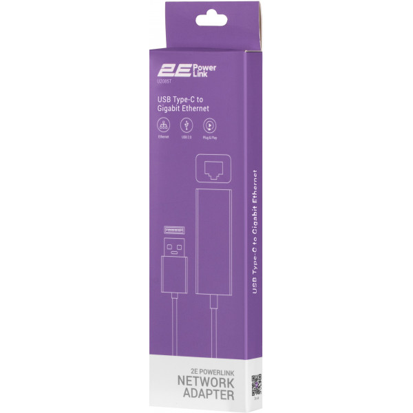 Фото - Перехідник USB Type-C - RJ-45 2E PowerLink U2085T (2E-U2085T)