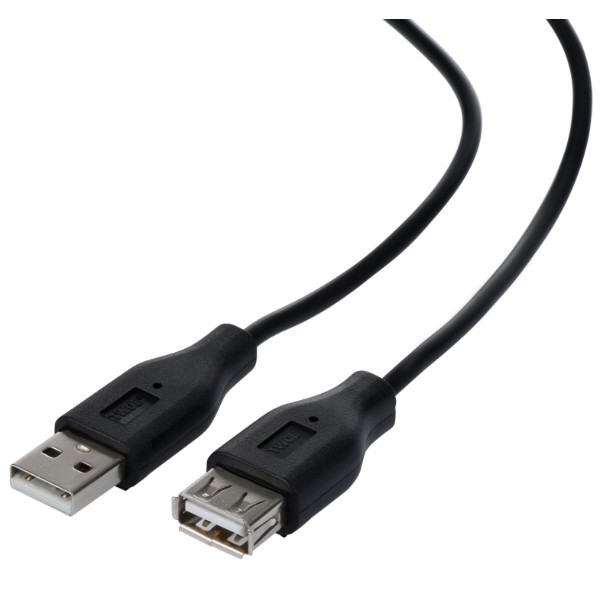 Фото - Кабель USB type A - USB type A 2E USB 2.0 AM/AF 1.8m Black (2E-W-3168)