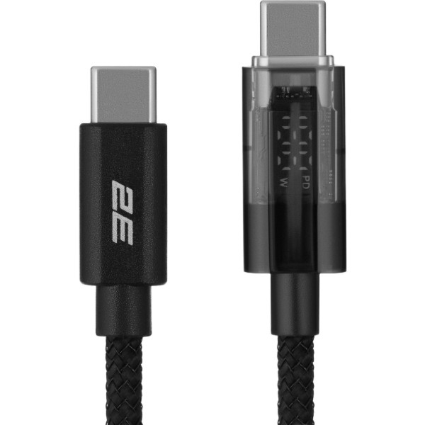 Фото - Кабель 2E USB-C > USB-C 1м (2E-CC100-BL)