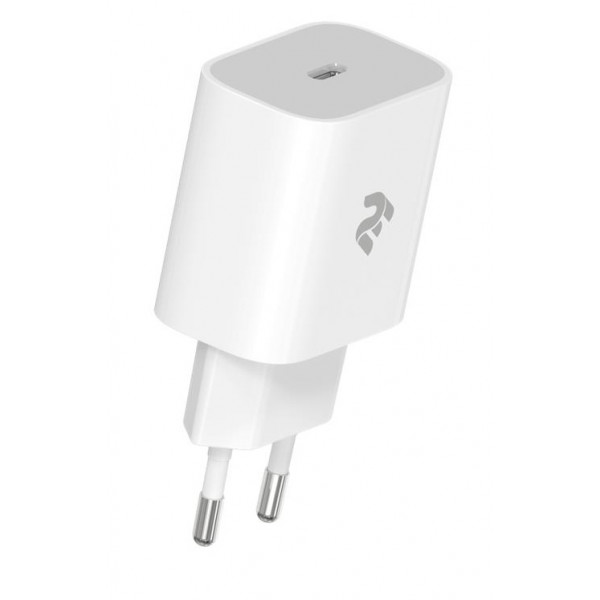 Фото - Мережевий зарядний пристрій 2E USB-C Wall Charger PD3.0 DC5V/3A 20W White (2E-WC1USBC20W-W)
