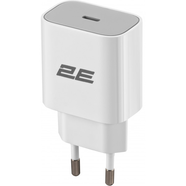 Фото - Мережевий зарядний пристрій 2E 25W USB-C PD White (2E-WC1USBC25W-W)
