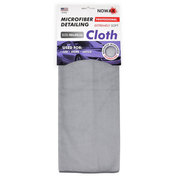 Фото - Автомобільна серветка NOWAX For Detaling ultra-soft 40х40 см сіра (NX68441)