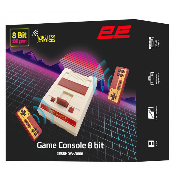 Фото - Ігрова приставка портативна 2E 8bit HDMI 2 бездротових геймпада, 3000 ігор (2E8BHDWS3000)