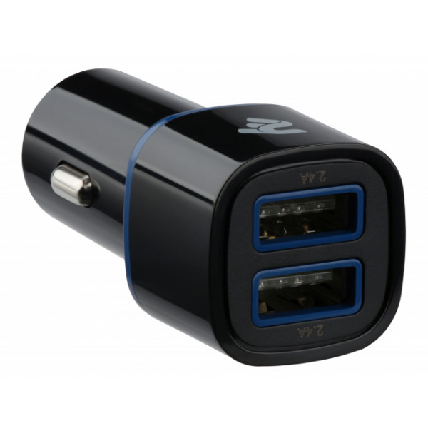 Фото - Автомобільний зарядний пристрій 2E Dual USB Car Charger Black (2E-ACR01-B)
