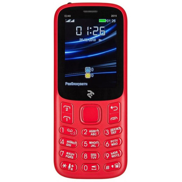 Фото - Мобильный телефон 2E E240 2019 Dual Sim Red Фото - Мобильный телефон 2E E240 2019 Dual Sim Red