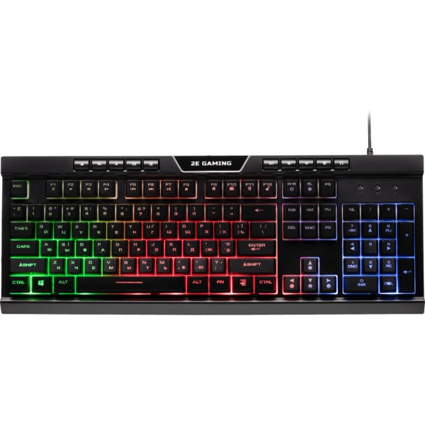 Фото - Клавіатура дротова ігрова 2E KG300 LED USB Black Ukr (2E-KG300UB)