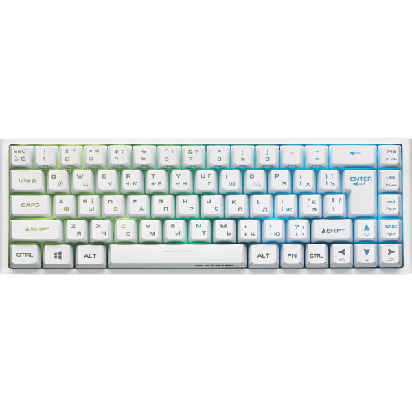 Фото - Клавіатура дротова ігрова 2E KG350 RGB 68key USB White Ukr (2E-KG350UWT)