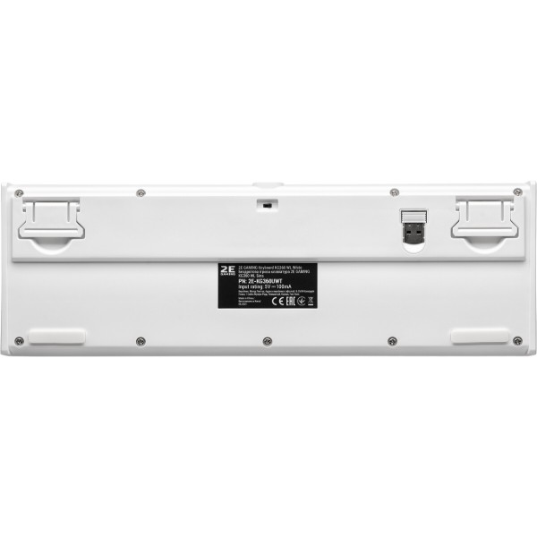 Фото - Клавіатура бездротова ігрова 2E KG360 RGB 68key WL White Ukr (2E-KG360UWT)