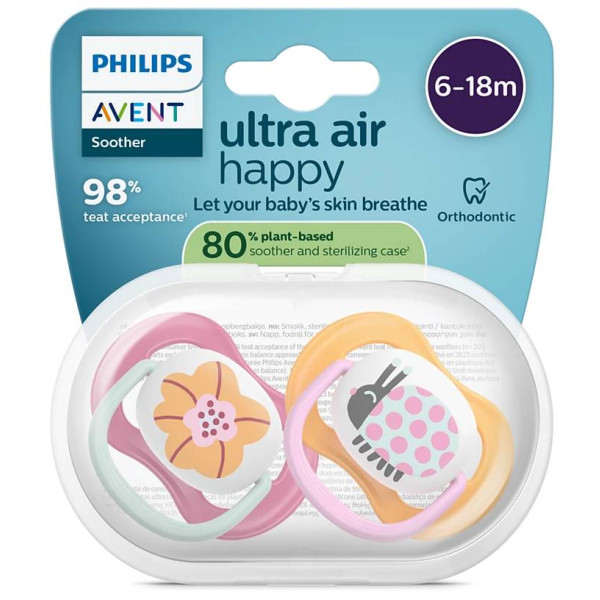 Фото - Ортодонтична пустушка Philips Avent Ultra Air, 6-18 міс. (SCF080/27)