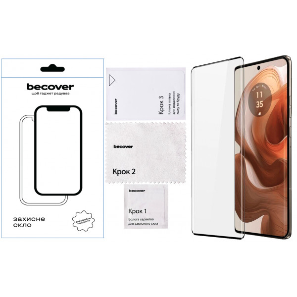 Фото - Защитное стекло для смартфона BeCover EDGE for Motorola Edge 50 Ultra Black (712345)
