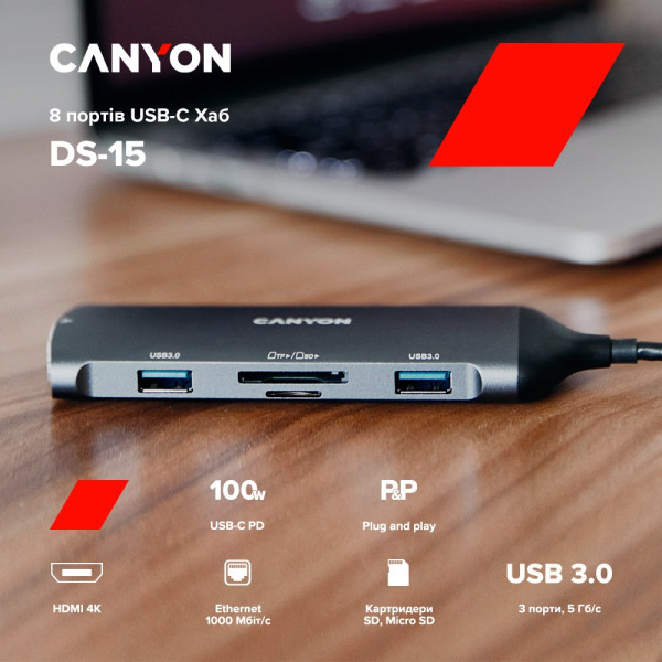 Фото - Хаб USB Canyon CNS-TDS15