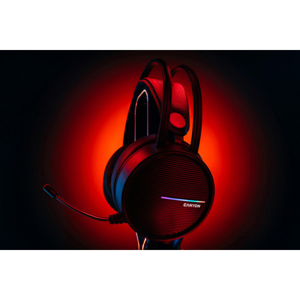 Фото - Гарнитура проводная игровая Canyon GH-8A Black Orange (CND-SGHS8A)