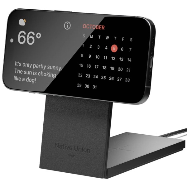 Фото - Беспроводное зарядное устройство Native Union Rise 2-in-1 Qi2 Wireless Charger Black (RS-2IN1-BLK)