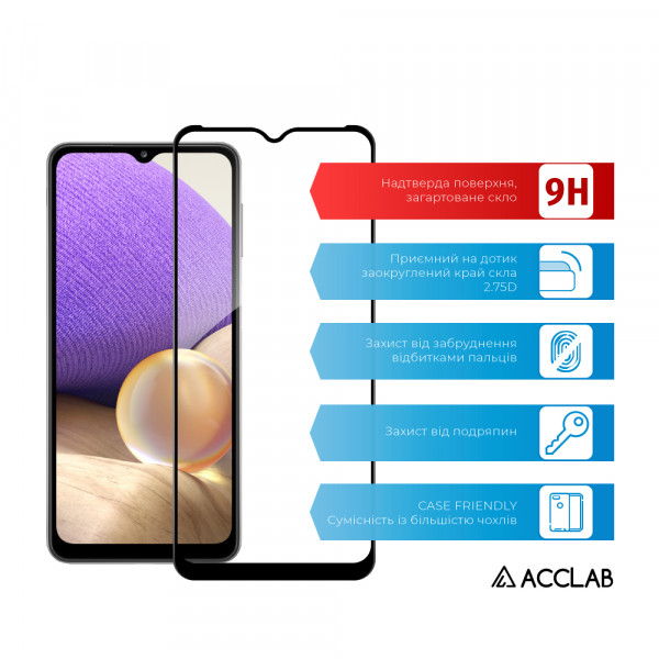 Фото - Захисне скло для смартфону ACCLAB Full Glue for Samsung A32 5G Black (1283126549281)