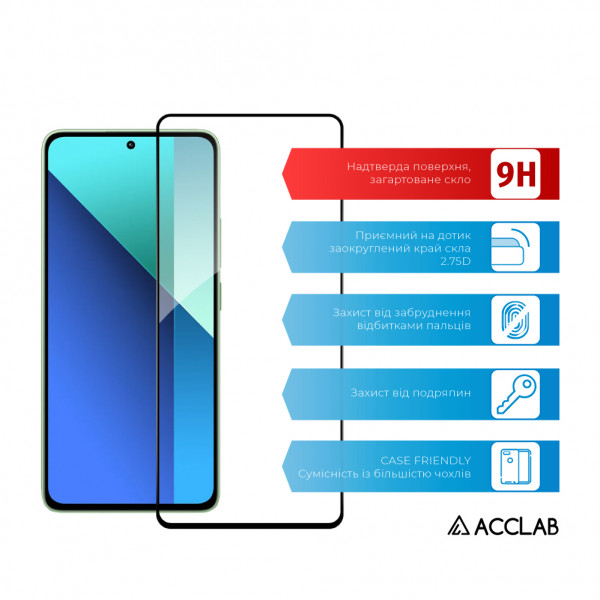 Фото - Захисне скло для смартфону ACCLAB Full Glue for Xiaomi Redmi Note 13 4G (1283126583704)