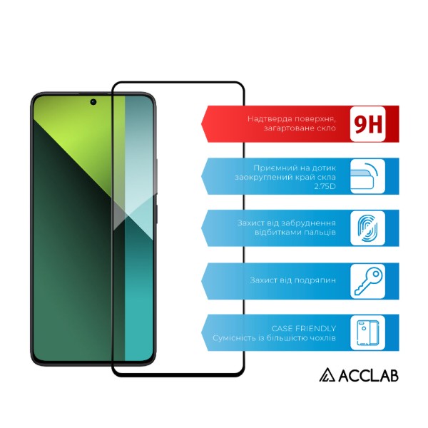 Фото - Защитное стекло для смартфона ACCLAB Full Glue for Xiaomi Redmi Note 13 5G (1283126583773)