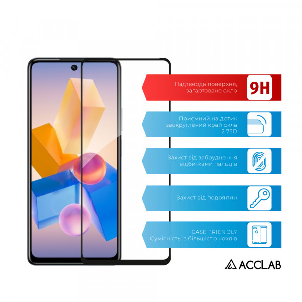 Фото - Захисне скло для смартфону ACCLAB Full Glue for Infinix Hot 40 Black (1283126589157)