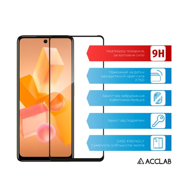 Фото - Захисне скло для смартфону ACCLAB Full Glue for Infinix Hot 40 Pro Black (1283126589225)