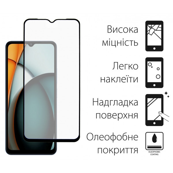 Фото - Захисне скло для смартфону DENGOS for Xiaomi Redmi A3 Black Full Glue (TGFG-349)