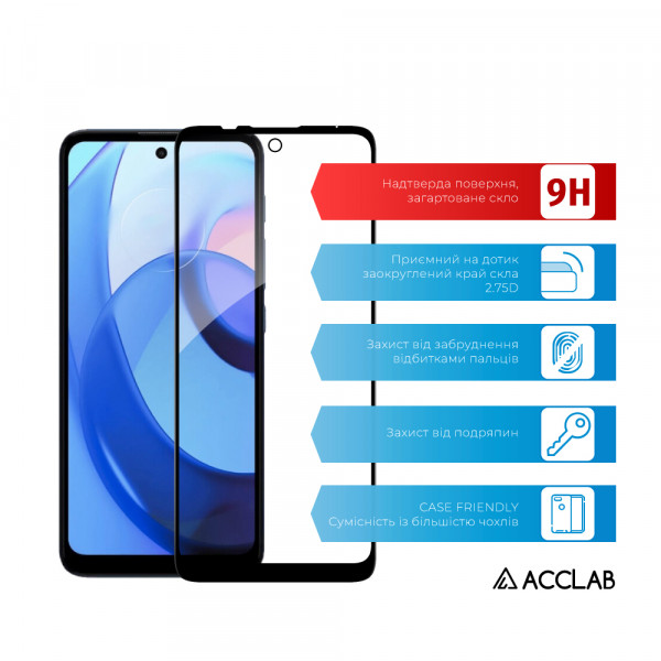 Фото - Захисне скло для смартфону ACCLAB Full Glue for Moto E30/E40 
Black (1283126545788)