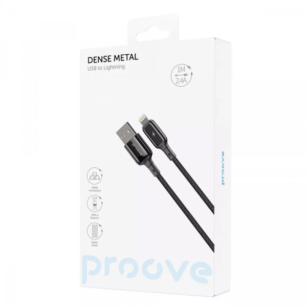 Фото - Кабель Proove Dense Metal Lightning 2.4A 1m White (CCDM20001102)
