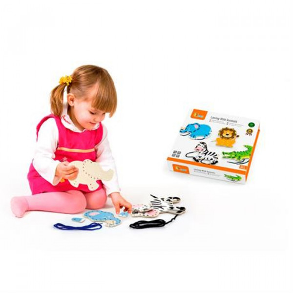 Фото - Настільна гра шнурівка (до 2 років) Viga Toys Африканські звірята (51326)