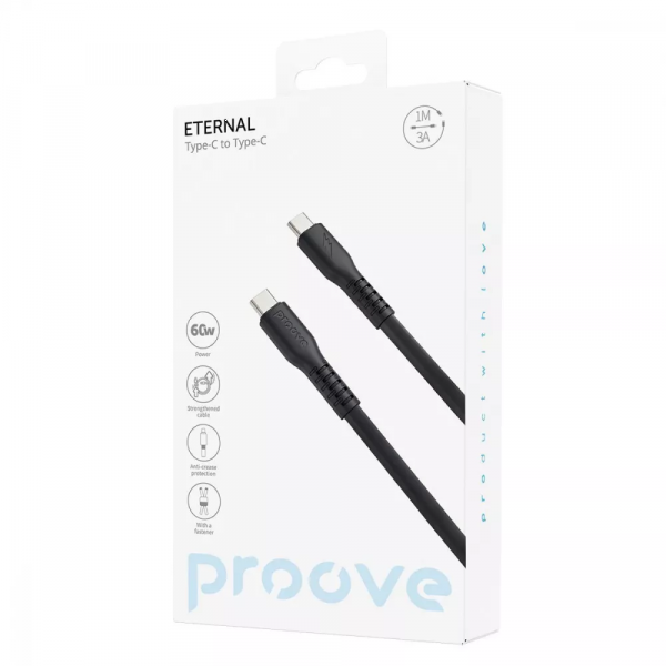 Фото - Кабель Proove Eternal Type-C to Type-C 60W 1m Black (CCET60002201)