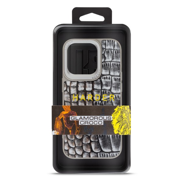 Фото - Чохол для смартфону Harder Glamorous Croco for Apple iPhone 14 Pro Grey Gold (ARM76770)