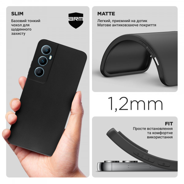 Фото - Чохол для смартфону Armorstandart Matte Slim Fit for Realme C65 4G Camera cover Black (ARM77858)