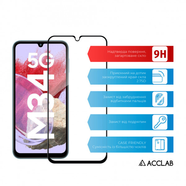 Фото - Захисне скло для смартфону ACCLAB Full Glue for Samsung M34 5G (1283126575723)