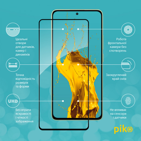 Фото - Защитное стекло для смартфона Piko Full Glue for Xiaomi Redmi Note 13 4G (1283126583940)
