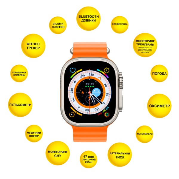 Фото - Смарт-годинник Aura X4 ProMax 53mm Orange (SWAX453O)