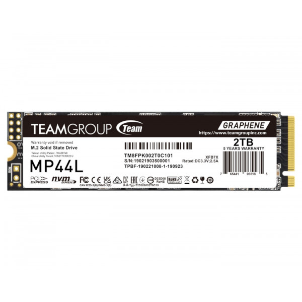 Фото - SSD-накопичувач внутрішній Team M.2-2280 PCI-E Gen4x4 MP44L 2TB RETAIL (TM8FPK002T0C101)