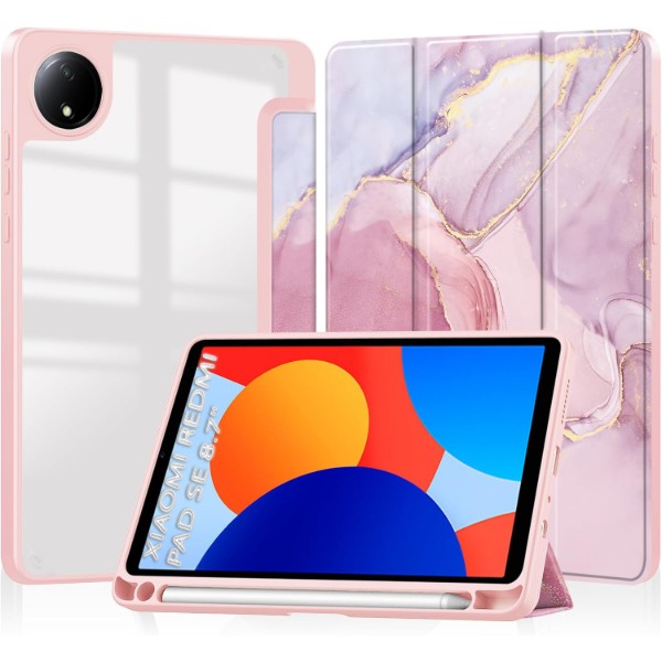 Фото - Чехол для планшета BeCover Soft Edge TPU с креплением для стилуса for Xiaomi Redmi Pad SE 8.7'' Pink Marble (712576)