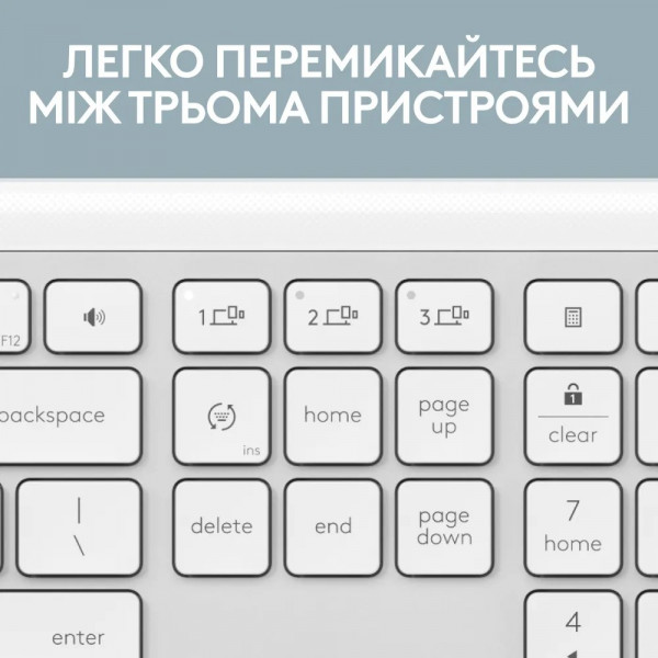 Фото - Клавіатура бездротова Logitech Signature Slim Wireless Keyboard K950 White (920-012466)