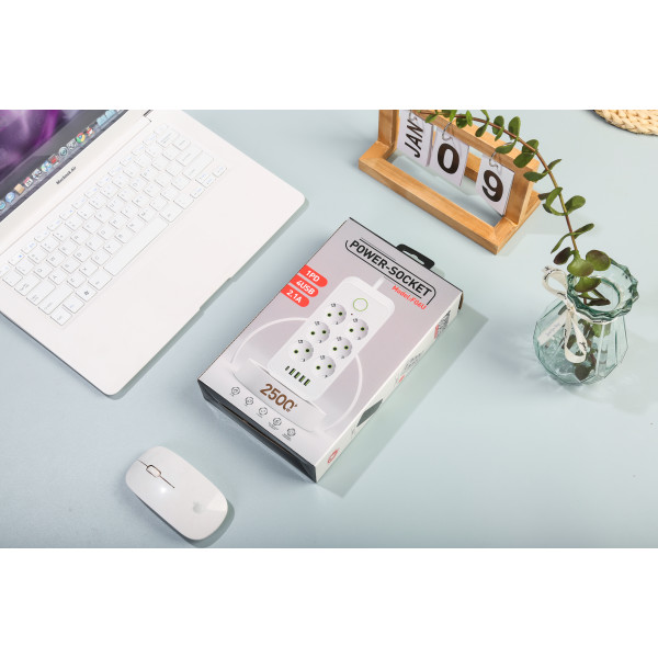 Фото - Сетевой фильтр XOKO SP-6-4-1 2 м 6 розетки 5 USB White (XК-SP6-4-1-WH)